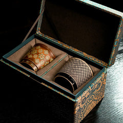 Handmade Tang Dynasty Baoxiang Flower & Huiwen Pattern Coffee Cup Set – 2-Piece Gift Box