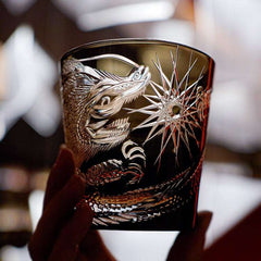 ClayWhispers Handcrafted Soaring Dragon Whisky Glass With Wooden Box