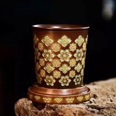 Handmade Tang Baoxiang Lidded Cup – Large Capacity Milk Tea & Office Mug