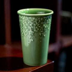 Blossom Series Handmade Cola Glass Cup, Large Capacity Drinking Glass for Home & Office