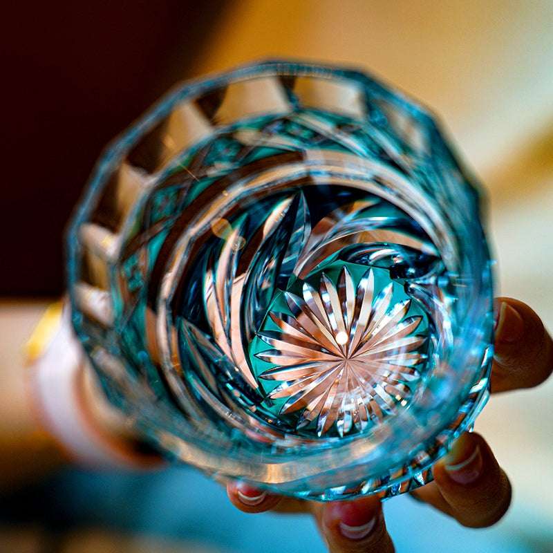 ClayWhispers Handcrafted Aozora Kaze Whisky Glass With Wooden Box