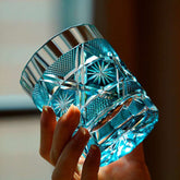 ClayWhispers Handcrafted Kiku Suji Whisky Glass With Wooden Box