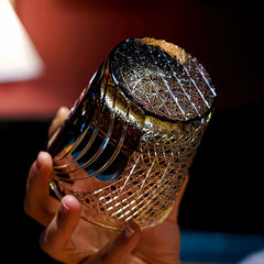 Edo Kiriko Handcrafted Kuro Tora Whisky Glass