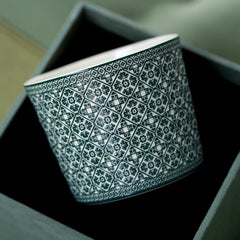 "Four Seasons Return" Under-glaze Floral Handcrafted Cup (220ML)