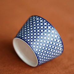 "Qiyuan" Handcrafted Underglaze Carved Peony Porcelain Cup – 110ml