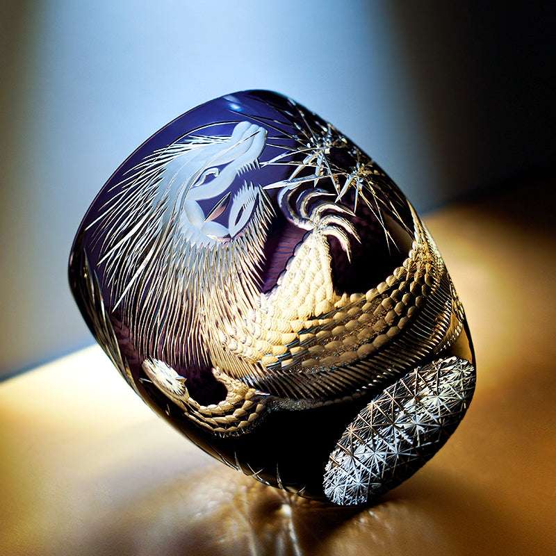 ClayWhispers Handcrafted Majestic Dragon Whisky Glass With Wooden Box