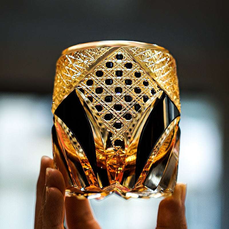 ClayWhispers Handcrafted Imperial Dark Knight Whisky Glass With Wooden Box