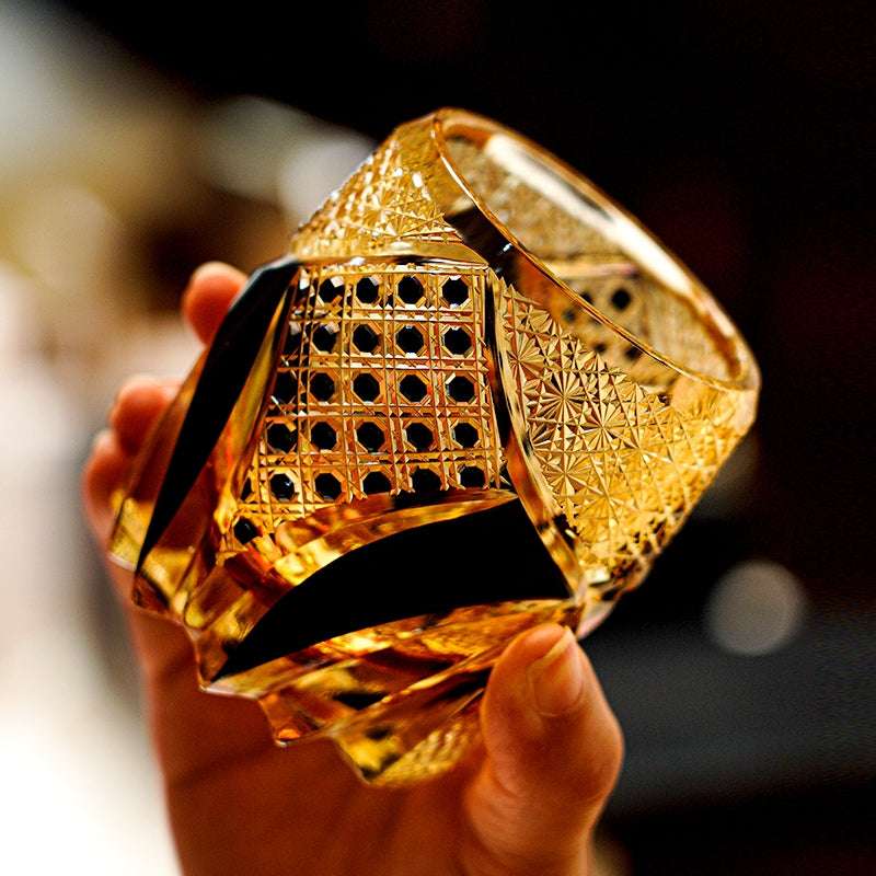 ClayWhispers Handcrafted Imperial Dark Knight Whisky Glass With Wooden Box