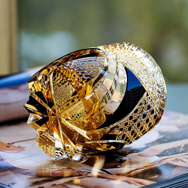 ClayWhispers Handcrafted Imperial Dark Knight Whisky Glass With Wooden Box