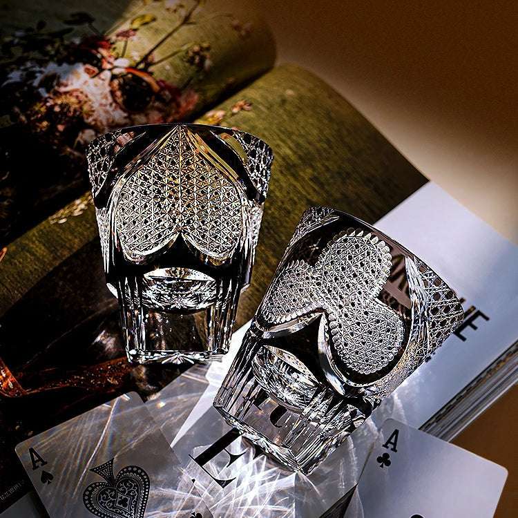 ClayWhispers Handcrafted Spade Serenity Whisky Glass With Wooden Box