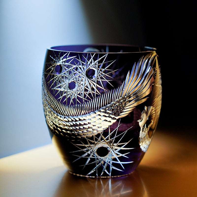 ClayWhispers Handcrafted Majestic Dragon Whisky Glass With Wooden Box