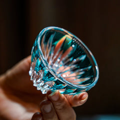 Edo Kiriko Handcrafted Lotus Glass