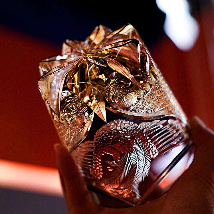 ClayWhispers Handcrafted Dancing Phoenix Whisky Glass With Wooden Box