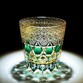 ClayWhispers Handcrafted Emerald Fluorite Whisky Glass With Wooden Box