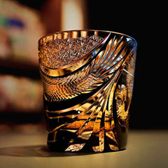 ClayWhispers Handcrafted Soaring Dragon Whisky Glass With Wooden Box