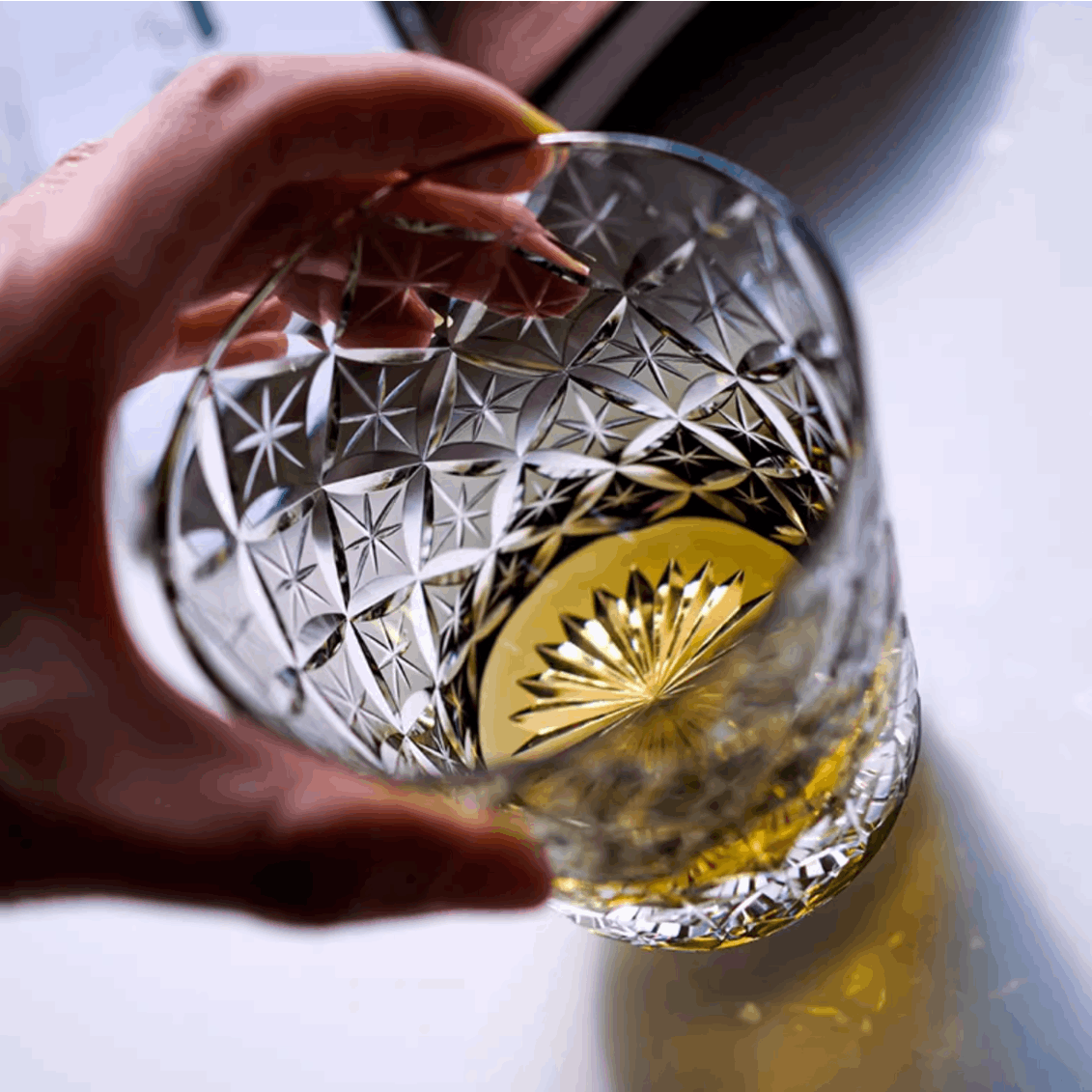 ClayWhispers Handcrafted Asanoha Star Whisky Glass With Wooden Box