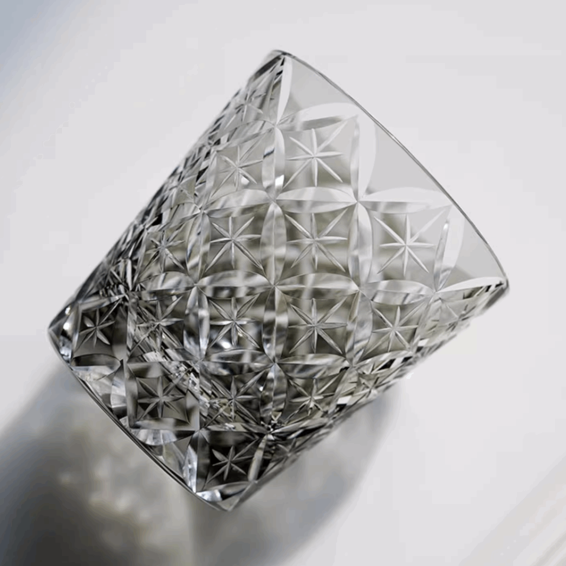 ClayWhispers Handcrafted Asanoha Star Whisky Glass With Wooden Box