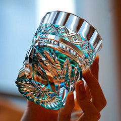 ClayWhispers Handcrafted Aozora Kaze Whisky Glass With Wooden Box