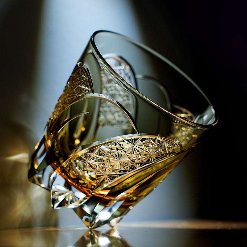 ClayWhispers Handcrafted Shadow Luminary Whisky Glass With Wooden Box