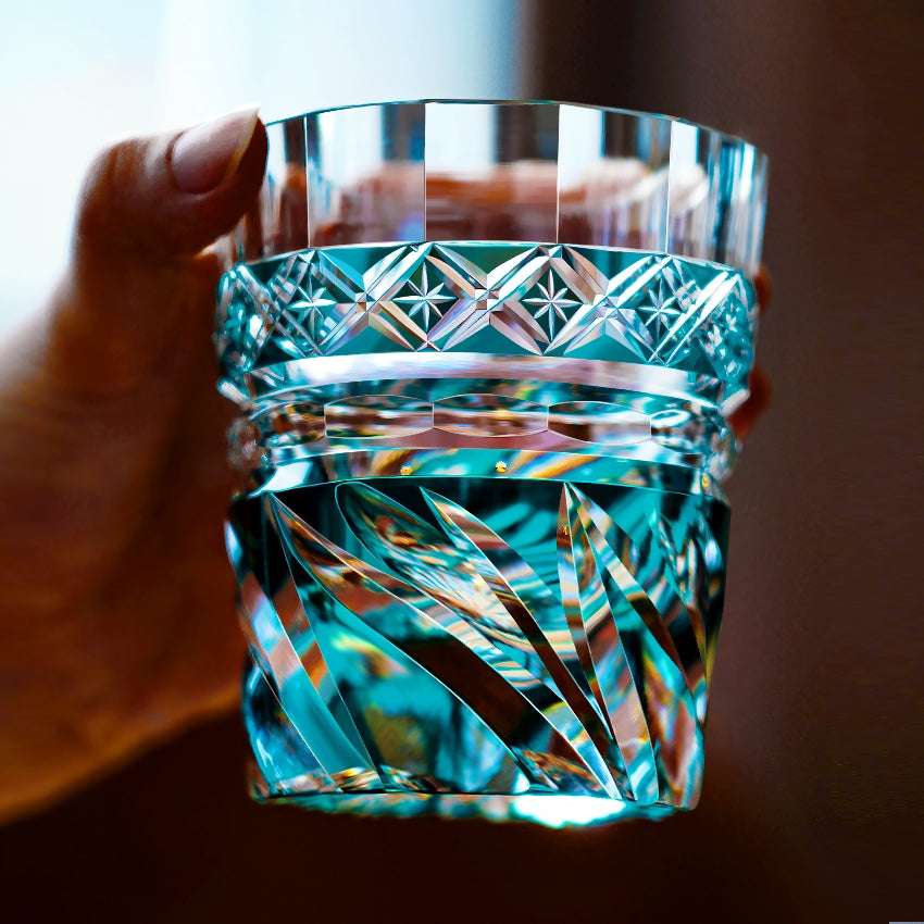 ClayWhispers Handcrafted Aozora Kaze Whisky Glass With Wooden Box