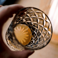 ClayWhispers Handcrafted Asanoha Star Whisky Glass With Wooden Box