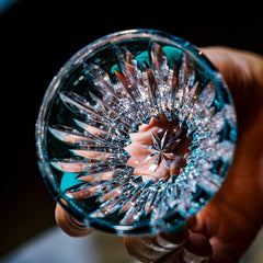 Edo Kiriko Handcrafted Lotus Glass