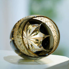 ClayWhispers Handcrafted Obsidian Lightning Whisky Glass With Wooden Box