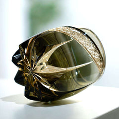 ClayWhispers Handcrafted Obsidian Lightning Whisky Glass With Wooden Box