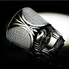 ClayWhispers Handcrafted Spade Serenity Whisky Glass With Wooden Box