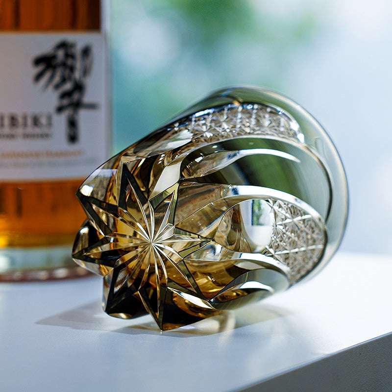 ClayWhispers Handcrafted Shadow Luminary Whisky Glass With Wooden Box