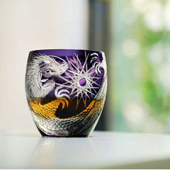 ClayWhispers Handcrafted Majestic Dragon Whisky Glass With Wooden Box