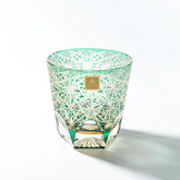 Edo Kiriko Handcrafted Lead-Free Emerald Starburst Crystal Whiskey Glass-320ML