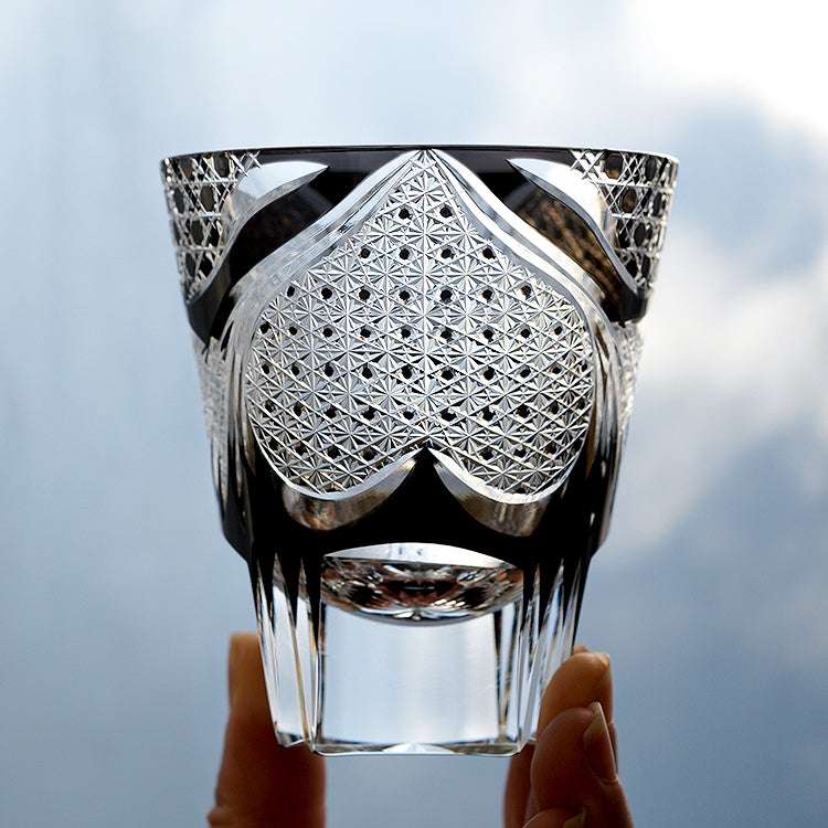 ClayWhispers Handcrafted Spade Serenity Whisky Glass With Wooden Box