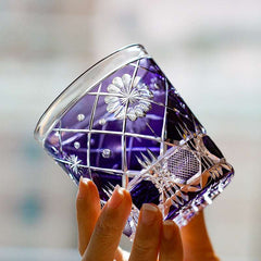 ClayWhispers Handcrafted Violet Kohana Blossom Glass With Wooden Box