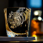 Edo Kiriko Handcrafted Kuro Tora Whisky Glass