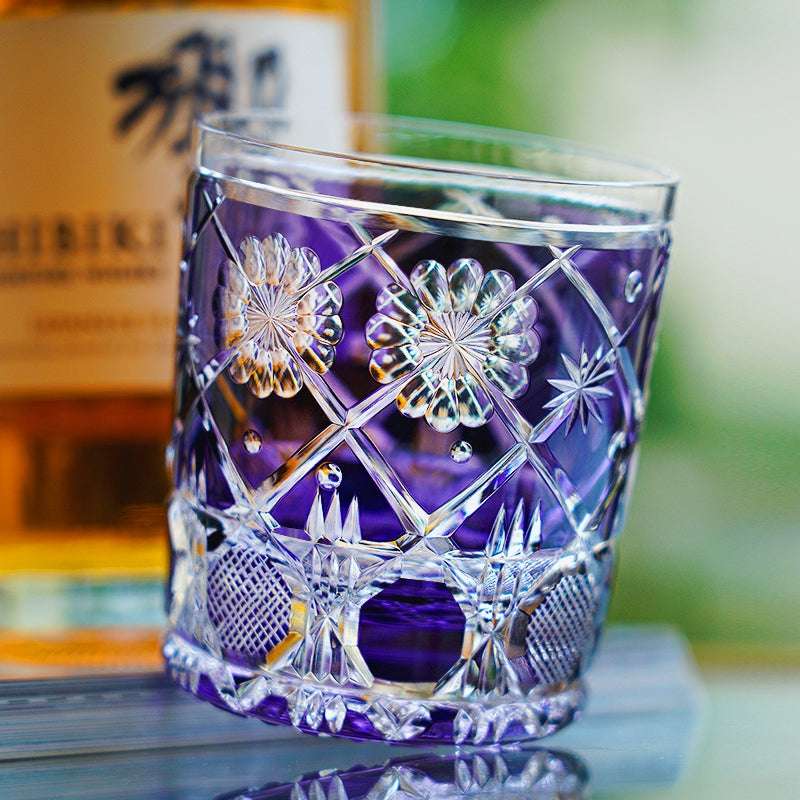 ClayWhispers Handcrafted Violet Kohana Blossom Glass With Wooden Box