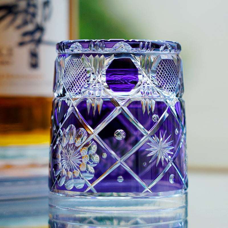 ClayWhispers Handcrafted Violet Kohana Blossom Glass With Wooden Box