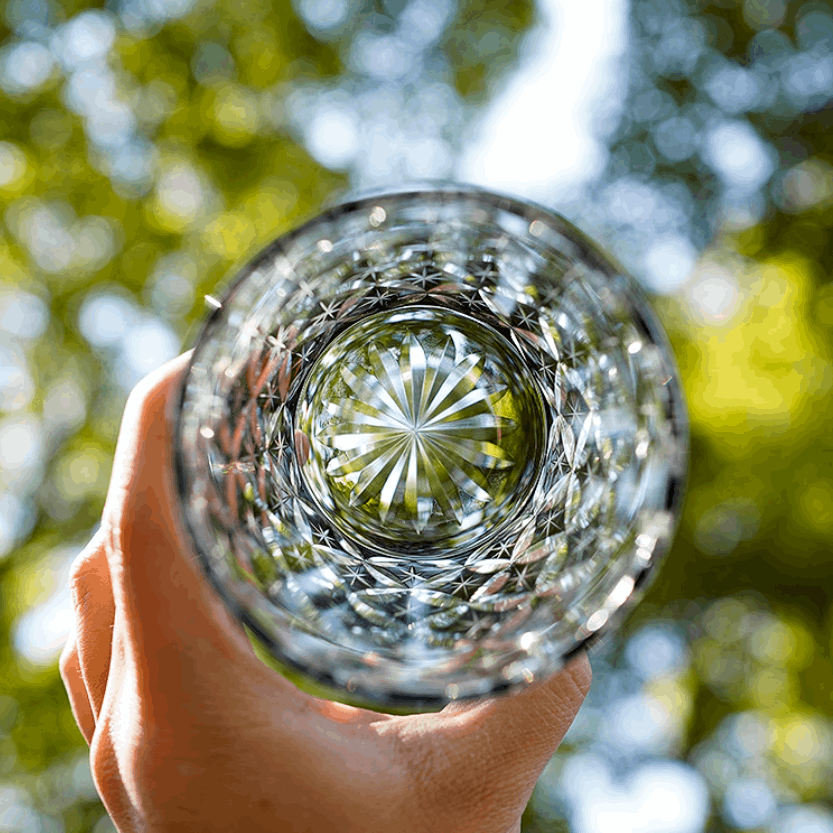 ClayWhispers Handcrafted Asanoha Star Whisky Glass With Wooden Box