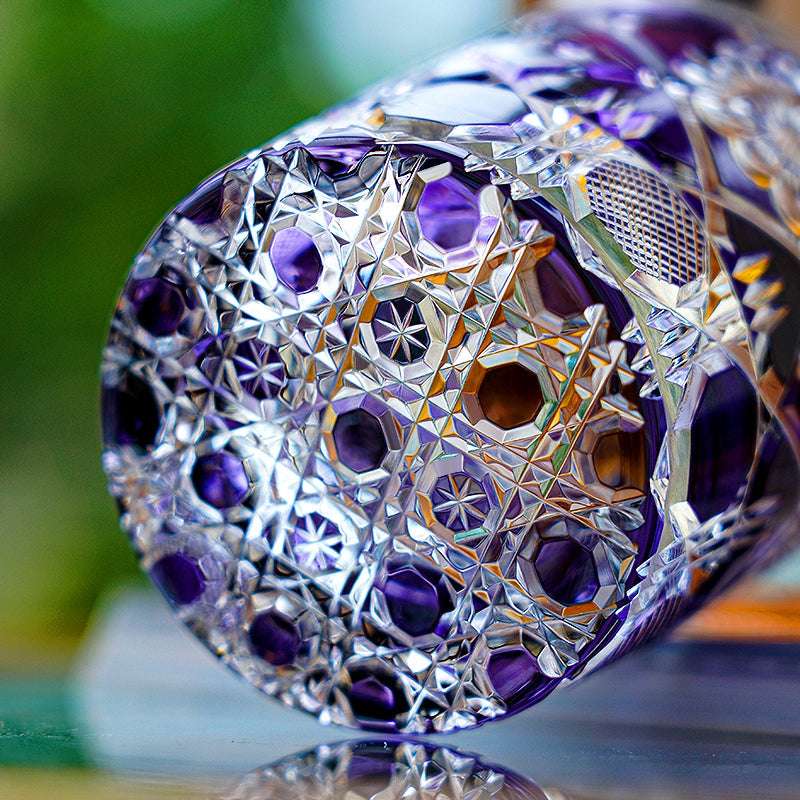 ClayWhispers Handcrafted Violet Kohana Blossom Glass With Wooden Box