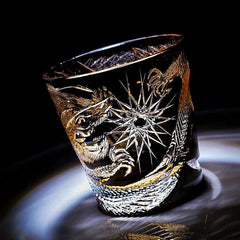 ClayWhispers Handcrafted Soaring Dragon Whisky Glass With Wooden Box