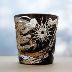ClayWhispers Handcrafted Soaring Dragon Whisky Glass With Wooden Box