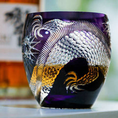 ClayWhispers Handcrafted Majestic Dragon Whisky Glass With Wooden Box
