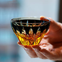 Edo Kiriko Handcrafted Lotus Glass