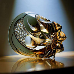 ClayWhispers Handcrafted Shadow Luminary Whisky Glass With Wooden Box