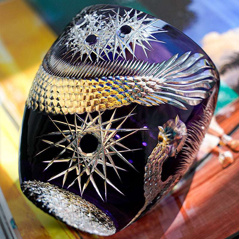 ClayWhispers Handcrafted Majestic Dragon Whisky Glass With Wooden Box