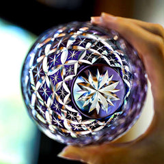 ClayWhispers Handcrafted Violet Shippo Whisky Glass With Wooden Box