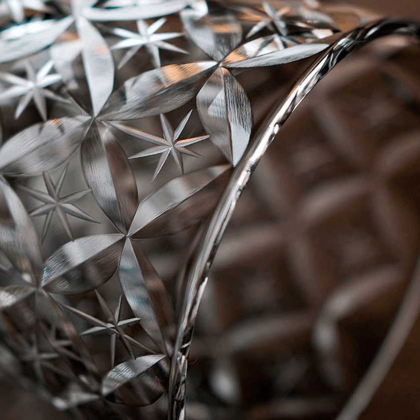 ClayWhispers Handcrafted Asanoha Star Whisky Glass With Wooden Box