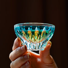 Edo Kiriko Handcrafted Lotus Glass