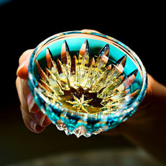 Edo Kiriko Handcrafted Lotus Glass