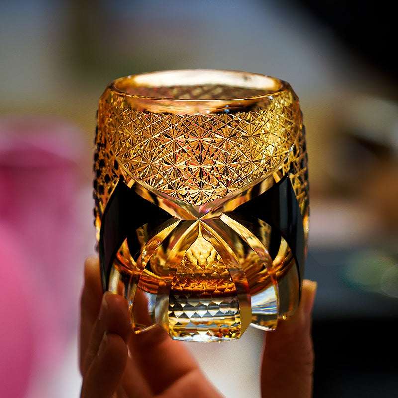 ClayWhispers Handcrafted Imperial Dark Knight Whisky Glass With Wooden Box